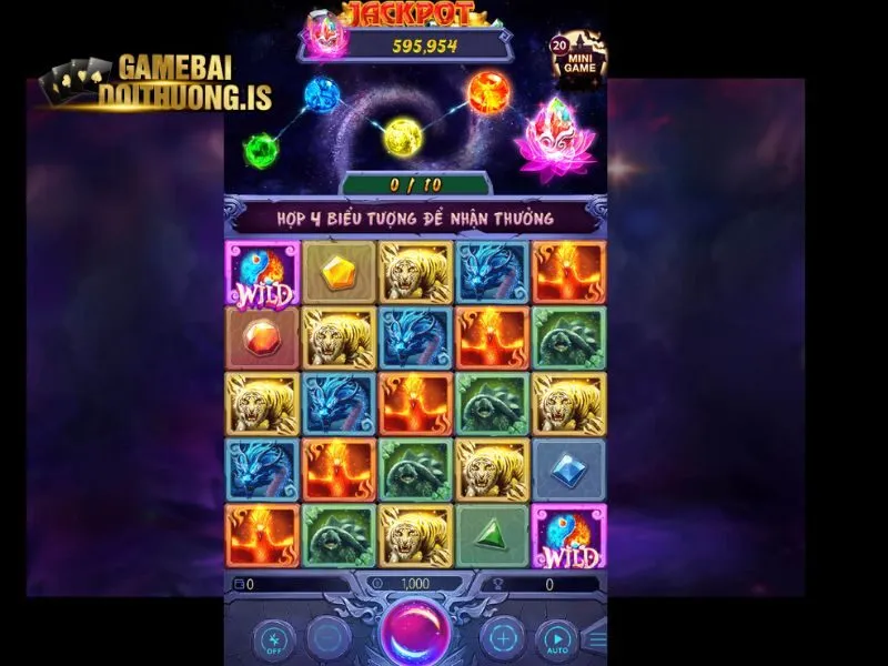 Giao diện nổ hũ 4 thần thú hiện đại